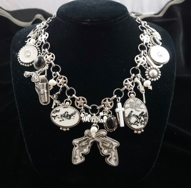 guns and bullets necklace (sold)